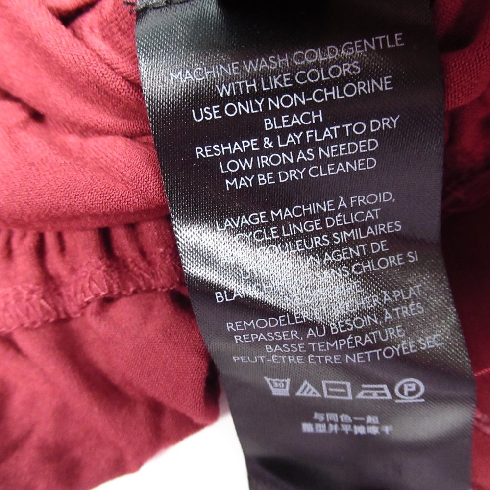 Anthropologie Embroidered Floral Buttondown Wine Red - Medium - Picture 7 of 7